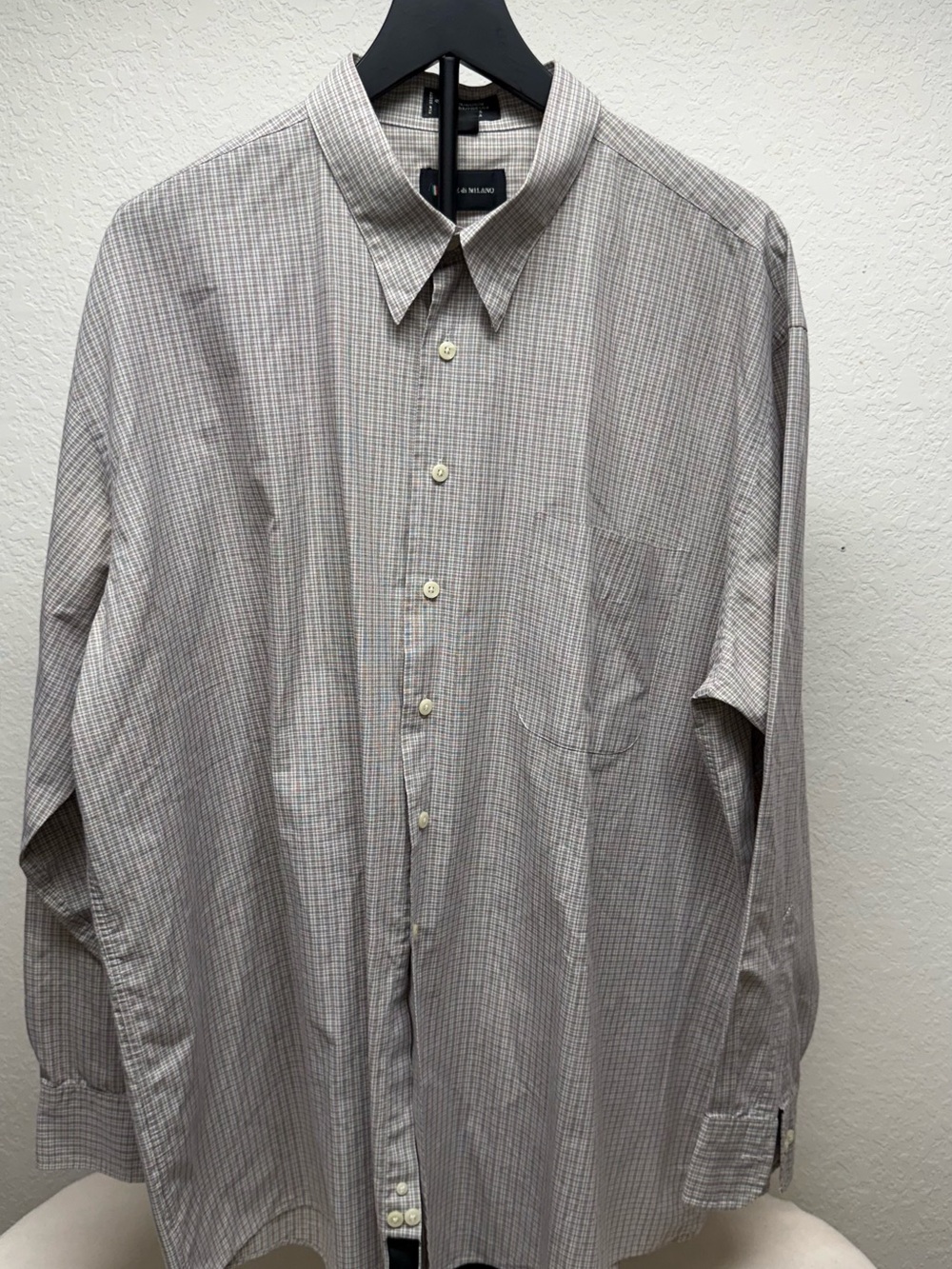 Men's Long-Sleeve Dress Shirt - Subtle Gray Check